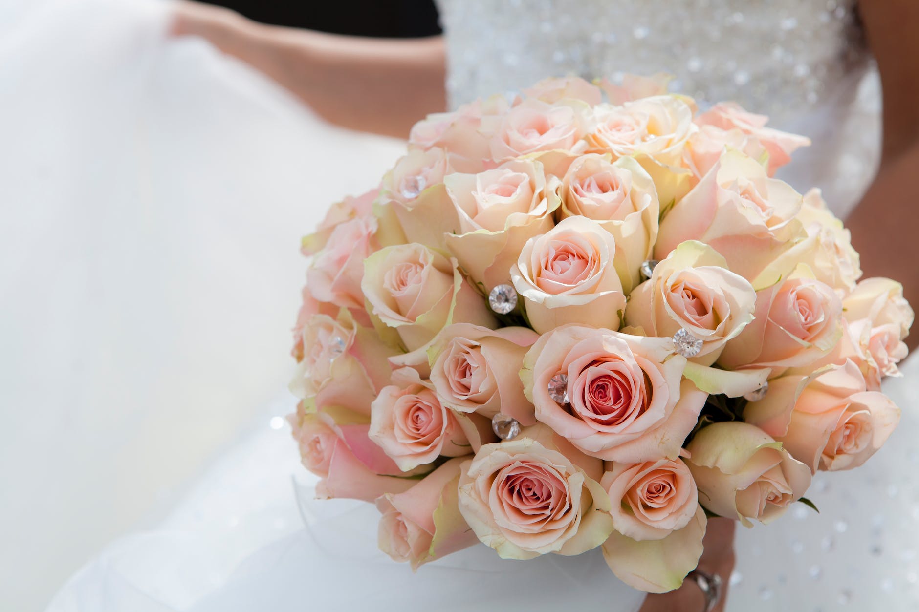 close up of pink rose bouquet